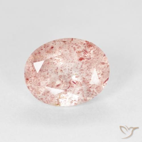 2.73ct 天然 浅粉色 草莓石英, 椭圆形, 透明