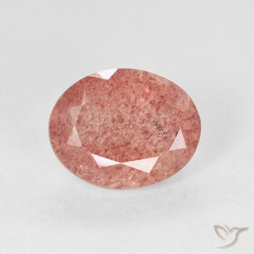 2.68ct 天然 中粉红色 草莓石英, 椭圆形, 透明