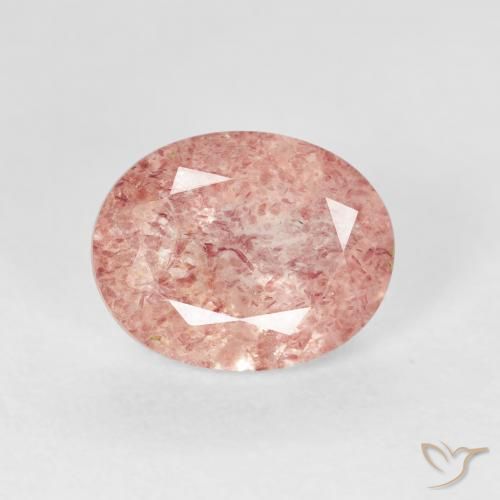 2.73ct 天然 浅粉色 草莓石英, 椭圆形, 透明