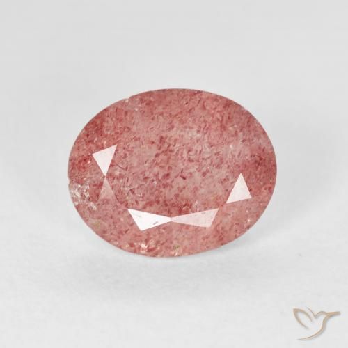2.39ct 天然 中粉红色 草莓石英, 椭圆形, 透明