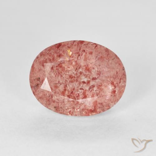 2.98ct 天然 玫瑰粉色 草莓石英, 椭圆形, 透明