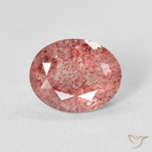 2.43ct 天然 覆盆子粉 草莓石英, 椭圆形, 透明