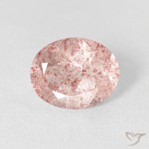 2.10ct 天然 浅粉色 草莓石英, 椭圆形, 透明