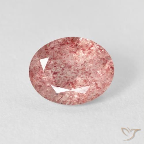 2.76ct 天然 Medium Light-Pink 草莓石英, 椭圆形, 透明