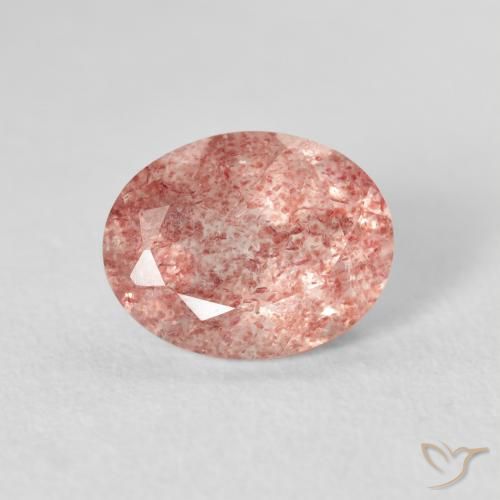 2.58ct 天然 浅淡粉色 草莓石英, 椭圆形, 透明