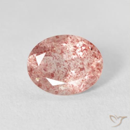 2.51ct 天然 Medium Light-Pink 草莓石英, 椭圆形, 透明