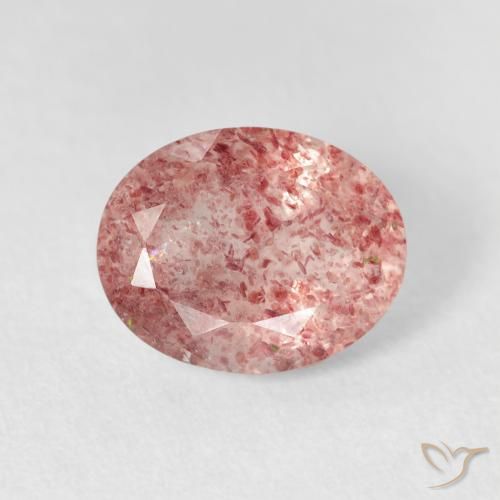 2.46ct 天然 亮粉色 草莓石英, 椭圆形, 透明