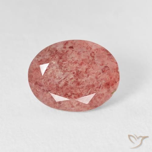 2.77ct 天然 中粉红色 草莓石英, 椭圆形, 透明
