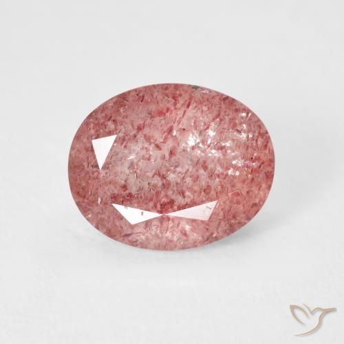 2.68ct 天然 覆盆子粉 草莓石英, 椭圆形, 透明