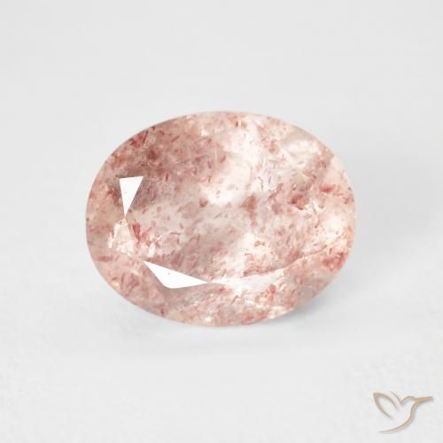 2.92ct 天然 橙粉色 草莓石英, 椭圆形, 透明