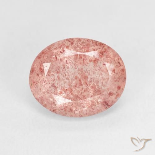 3.62ct 天然 玫瑰粉色 草莓石英, 椭圆形, 透明