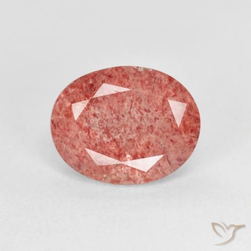 2.76ct 天然 中粉红色 草莓石英, 椭圆形, 透明