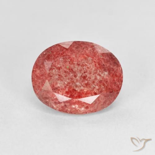 2.78ct 天然 覆盆子粉 草莓石英, 椭圆形, 透明