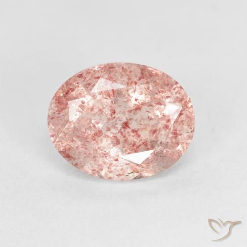 2.56ct 天然 浅淡粉色 草莓石英, 椭圆形, 透明