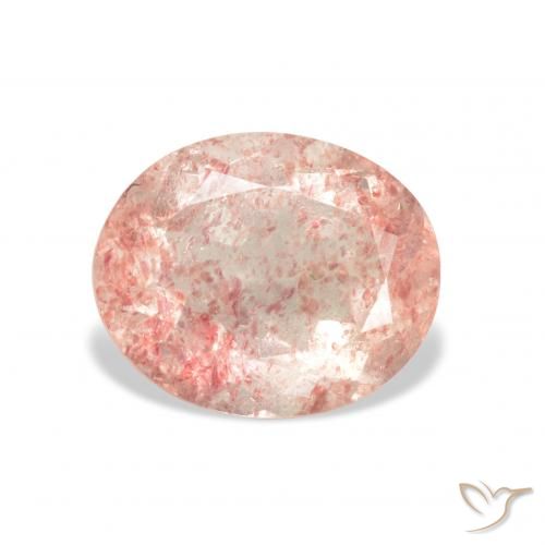 3.44ct 天然 中粉红色 草莓石英, 椭圆形, 透明