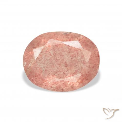 3.15ct 天然 中粉红色 草莓石英, 椭圆形, 透明
