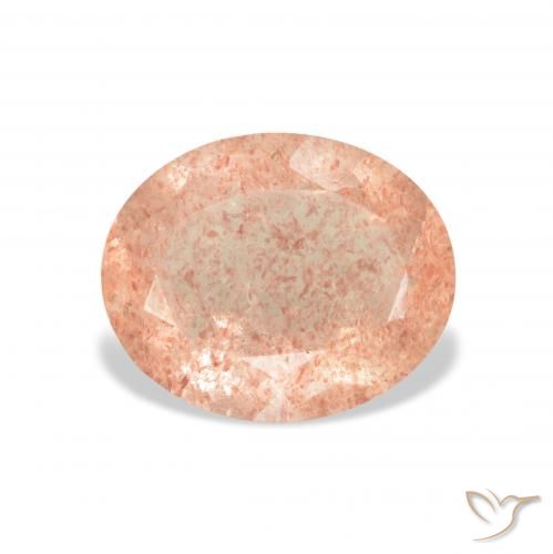 3.31ct 天然 浅粉色 草莓石英, 椭圆形, 透明