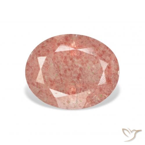 3.16ct 天然 中粉红色 草莓石英, 椭圆形, 透明