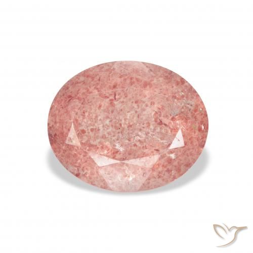 3.45ct 天然 Medium Light-Pink 草莓石英, 椭圆形, 透明