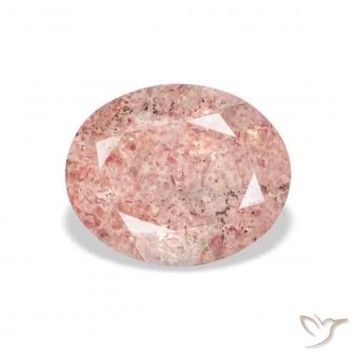 3.43ct 天然 浅粉色 草莓石英, 椭圆形, 透明