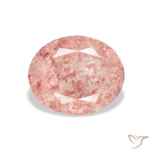4.04ct 天然 中粉红色 草莓石英, 椭圆形, 透明