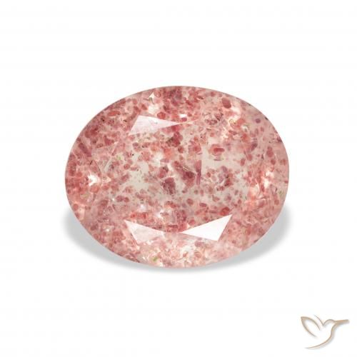 2.98ct 天然 浅淡粉色 草莓石英, 椭圆形, 透明