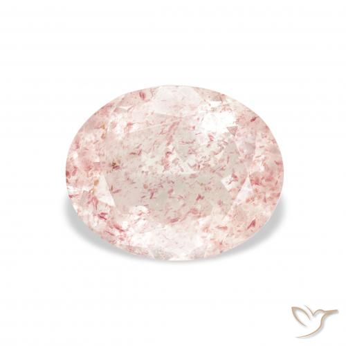 3.32ct 天然 橙粉色 草莓石英, 椭圆形, 透明
