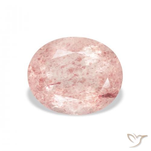 3.76ct 天然 鲑肉粉色 草莓石英, 椭圆形, 透明