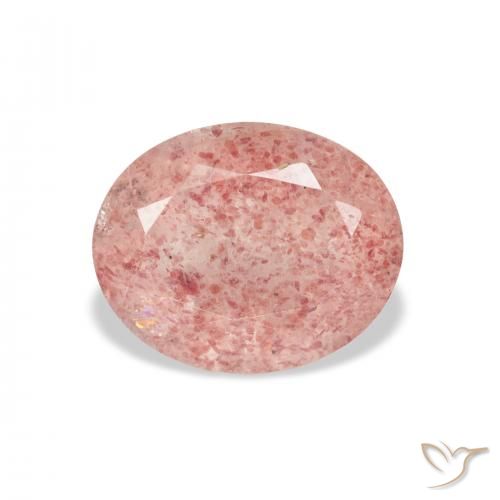 3.58ct 天然 Medium Light-Pink 草莓石英, 椭圆形, 透明