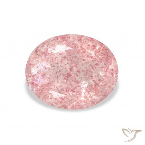 3.41ct 天然 浅粉色 草莓石英, 椭圆形, 透明