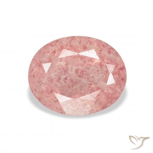 3.37ct 天然 浅粉色 草莓石英, 椭圆形, 透明