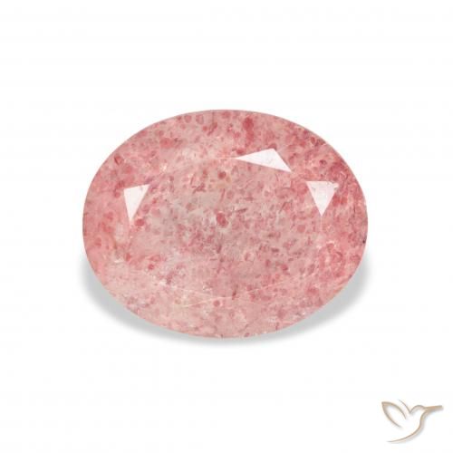 3.36ct 天然 泡泡糖粉色 草莓石英, 椭圆形, 透明