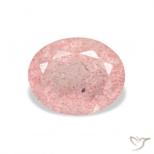 3.47ct 天然 浅粉色 草莓石英, 椭圆形, 透明