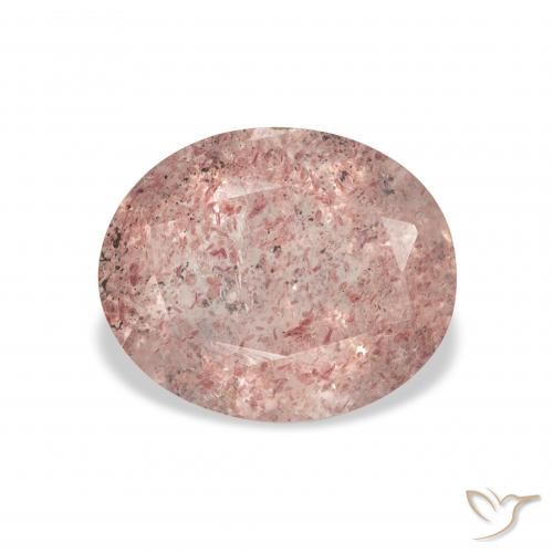 3.21ct 天然 浅紫檀粉 草莓石英, 椭圆形, 透明