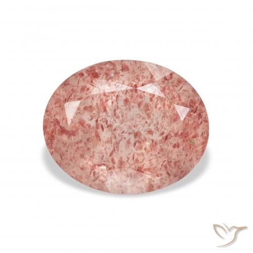 3.29ct 天然 中粉红色 草莓石英, 椭圆形, 透明