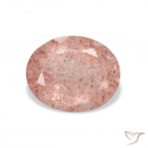 3.13ct 天然 大地粉色 草莓石英, 椭圆形, 透明