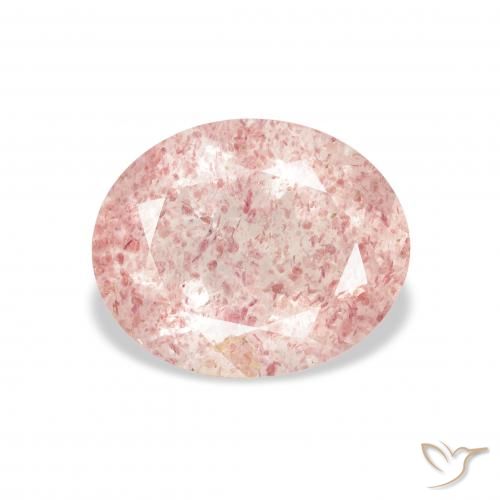 3.12ct 天然 浅粉色 草莓石英, 椭圆形, 透明