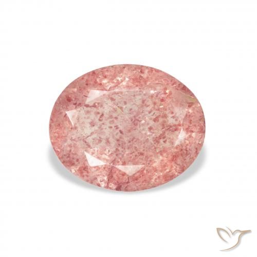 2.97ct 天然 Medium Light-Pink 草莓石英, 椭圆形, 透明