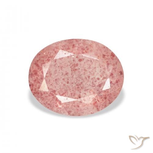 3.19ct 天然 Medium Light-Pink 草莓石英, 椭圆形, 透明
