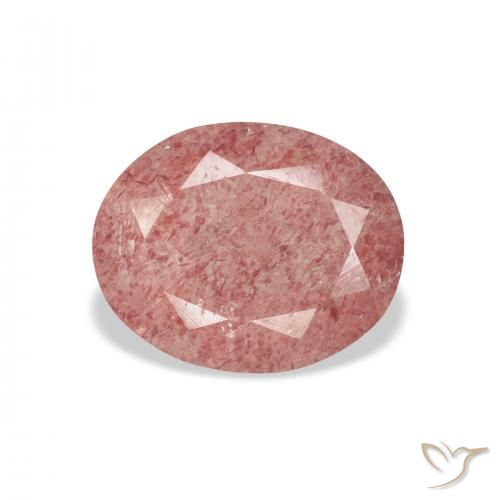 2.95ct 天然 中粉红色 草莓石英, 椭圆形, 透明