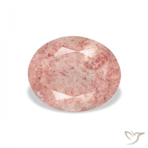 3.68ct 天然 Medium Light-Pink 草莓石英, 椭圆形, 透明