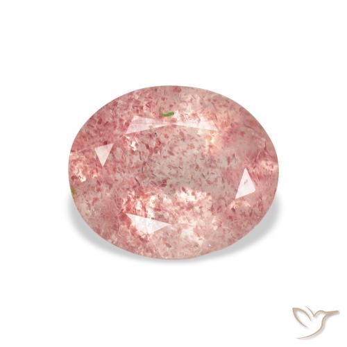 2.98ct 天然 浅淡粉色 草莓石英, 椭圆形, 透明