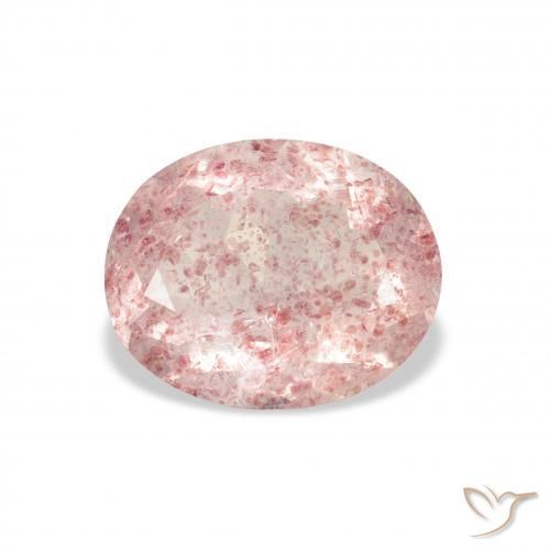 2.96ct 天然 中粉红色 草莓石英, 椭圆形, 透明