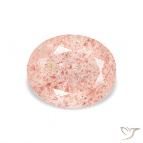 3.17ct 天然 浅粉色 草莓石英, 椭圆形, 透明