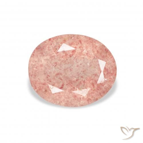 2.94ct 天然 浅粉色 草莓石英, 椭圆形, 透明