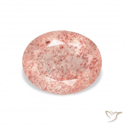 3.28ct 天然 浅粉色 草莓石英, 椭圆形, 透明