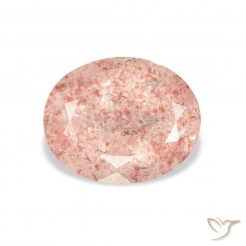 3.36ct 天然 浅粉色 草莓石英, 椭圆形, 透明