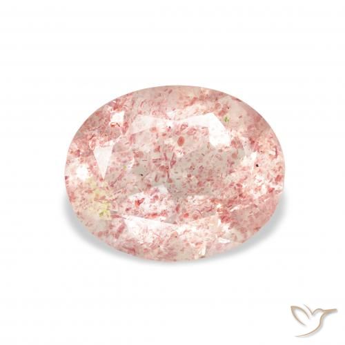 3.16ct 天然 浅粉色 草莓石英, 椭圆形, 透明
