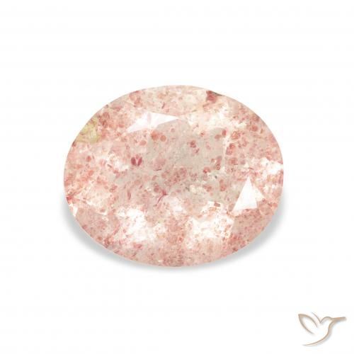 2.85ct 天然 浅粉色 草莓石英, 椭圆形, 透明