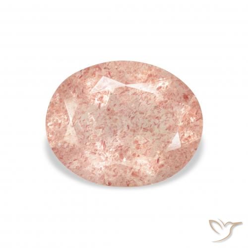 3.06ct 天然 浅粉色 草莓石英, 椭圆形, 透明